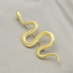 18K Gold-Plated Snake Cut Brooch