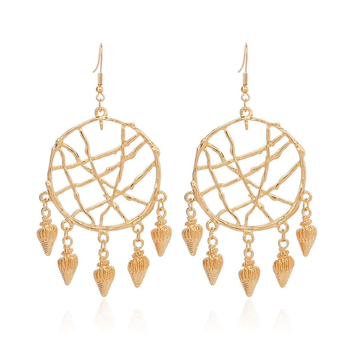 18K Gold-Plated Conch Web Drop Earrings