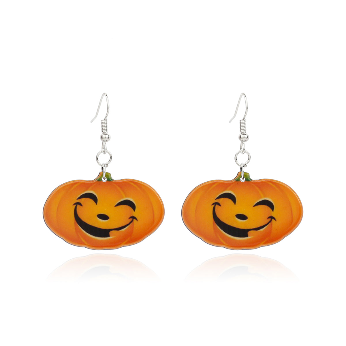 Orange Acrylic & Silver-Plated Pumpkin Drop Earrings