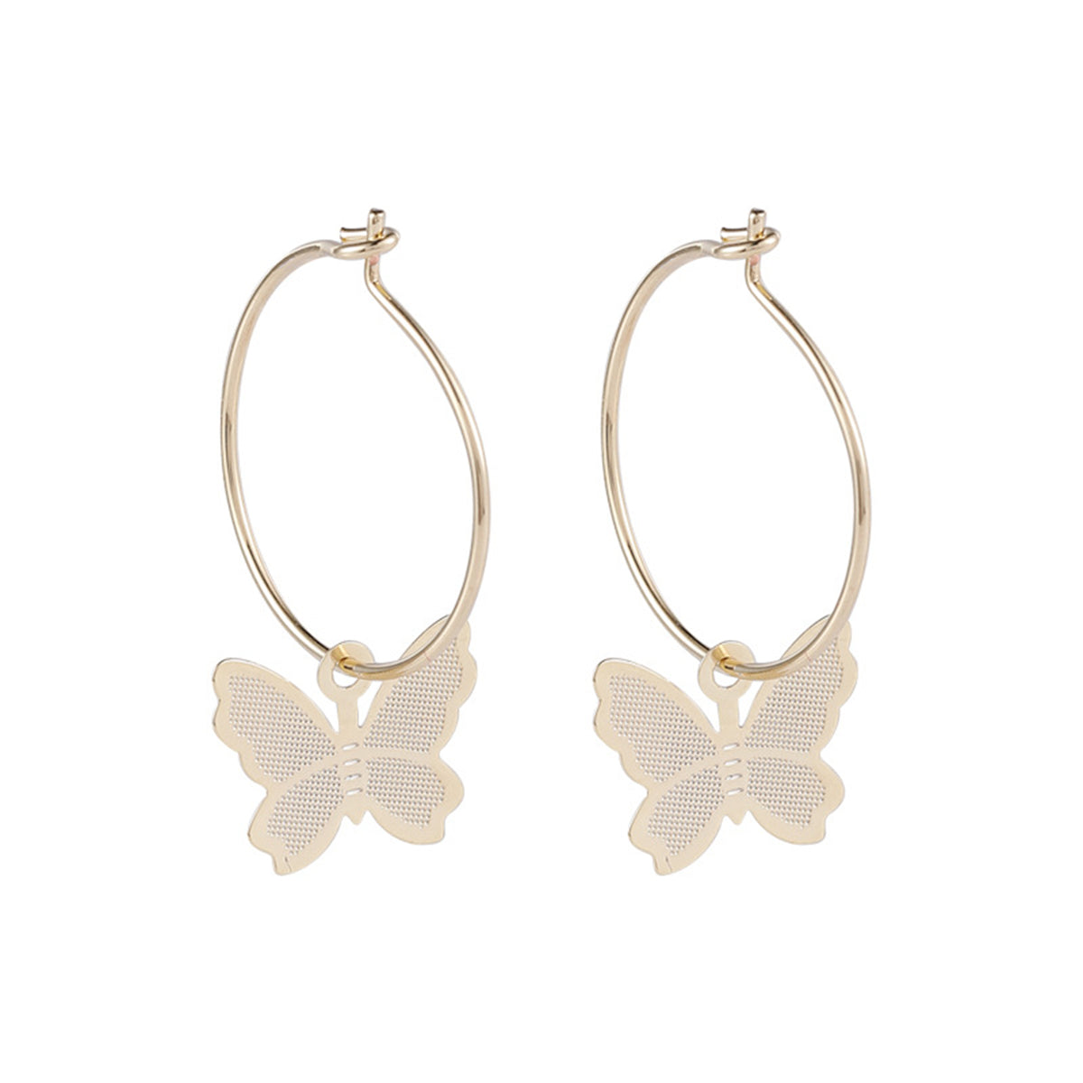 18K Gold-Plated Butterfly Huggie Earrings