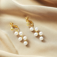 Pearl & 18K Gold-Plated Botanical Huggie Earrings