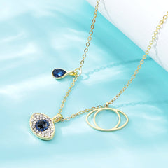 Crystal & Cubic Zirconia 18K Gold-Plated Eye Pendant Necklace