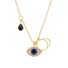 Crystal & Cubic Zirconia 18K Gold-Plated Eye Pendant Necklace