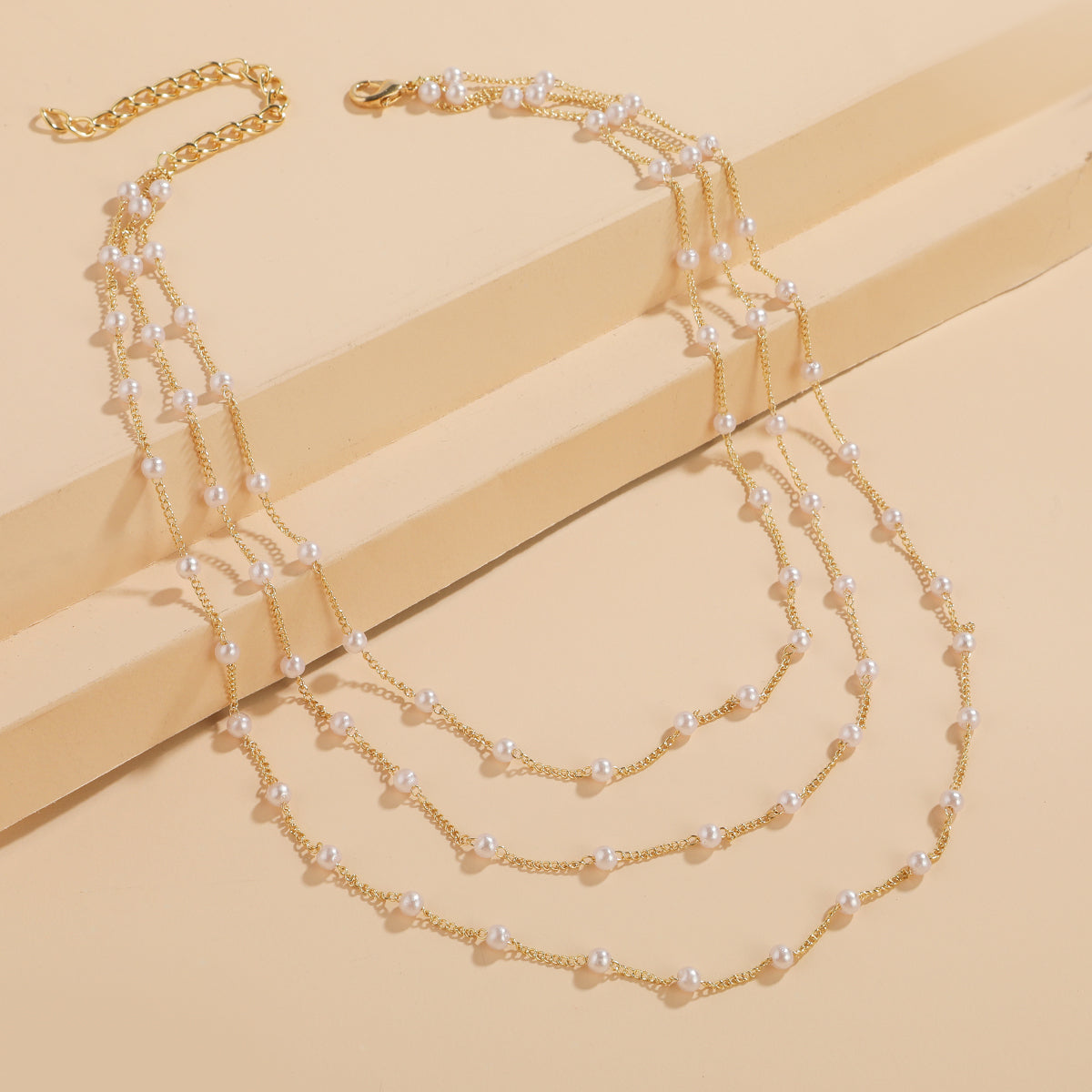 Pearl & 18K Gold-Plated Layered Station Necklace