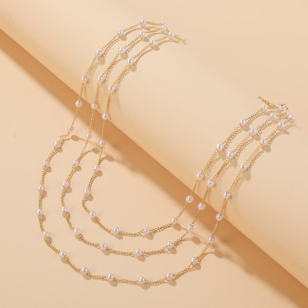 Pearl & 18K Gold-Plated Layered Station Necklace