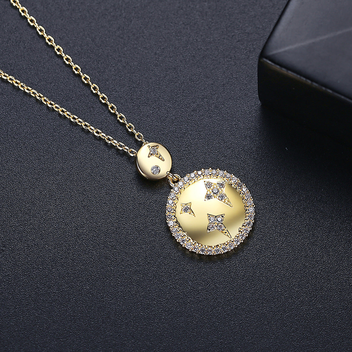 Cubic Zirconia & 18K Gold-Plated Star Pendant Necklace