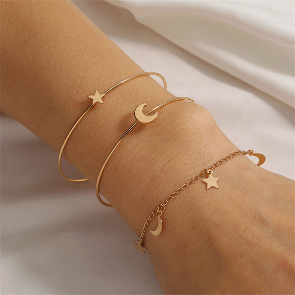 18K Gold Plated Bangle Bracelet Set (Now Available in Silver)