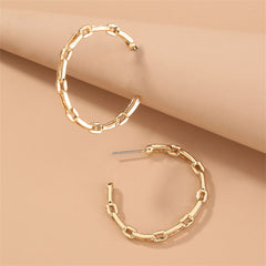 Stunning 18K gold-plated chain link hoop earrings, adding a touch of sophistication to your jewelry collection.