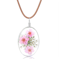 Pink Peach Blossom Pendant Necklace