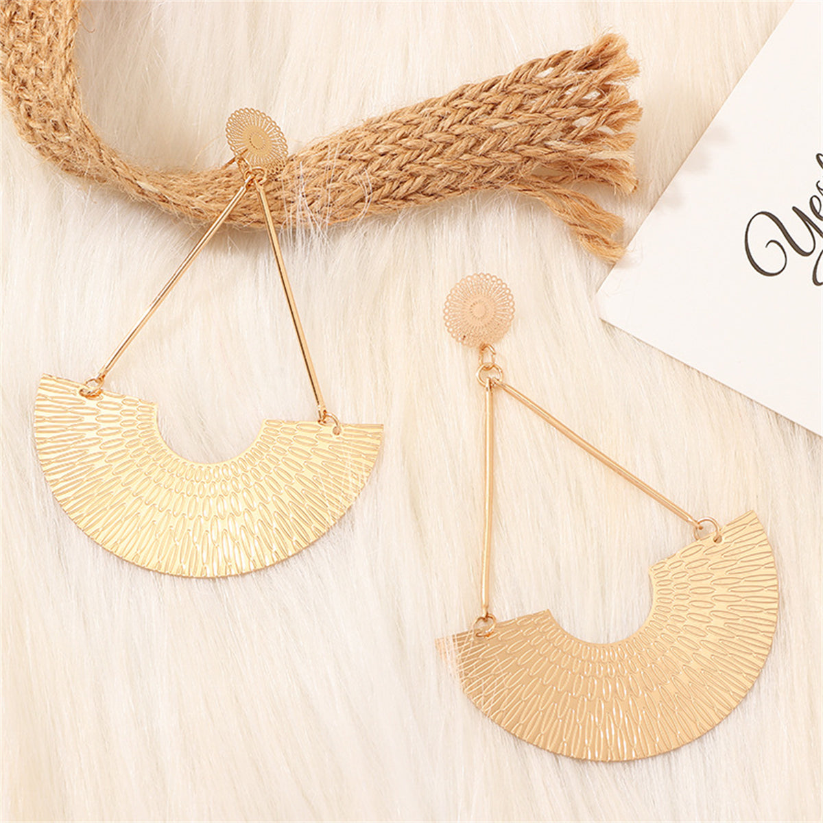 18K Gold-Plated Fan Drop Earrings