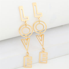 18K Gold-Plated 'Love' Openwork Drop Earrings