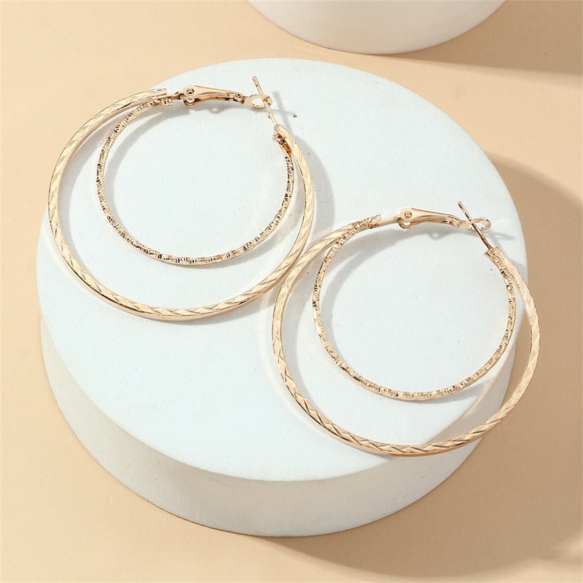 18K Gold-Plated Layered Hoop Earrings