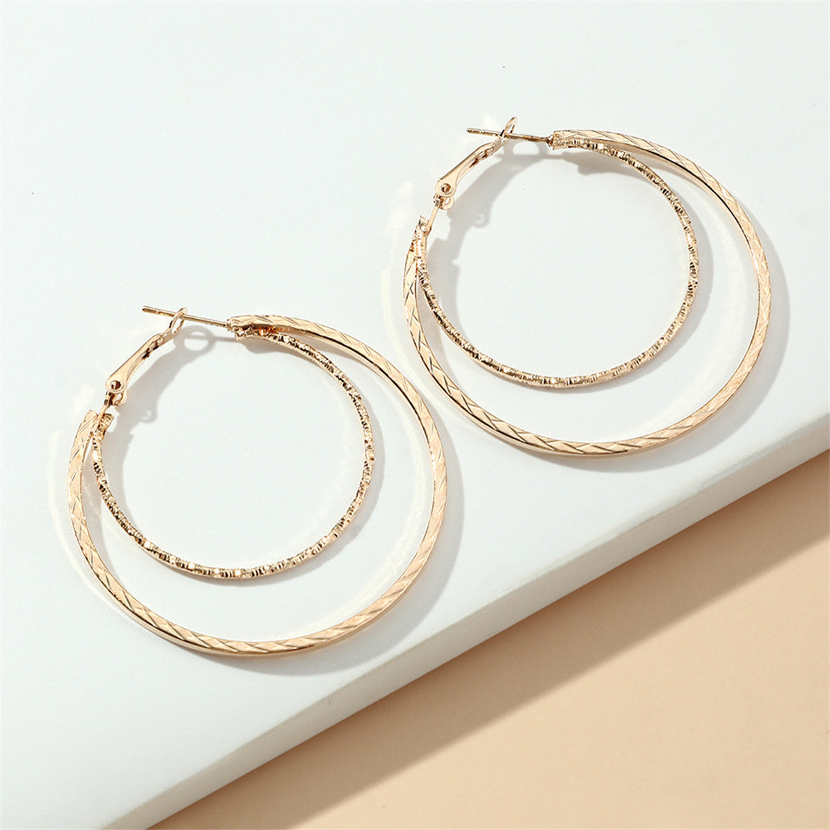 18K Gold-Plated Layered Hoop Earrings