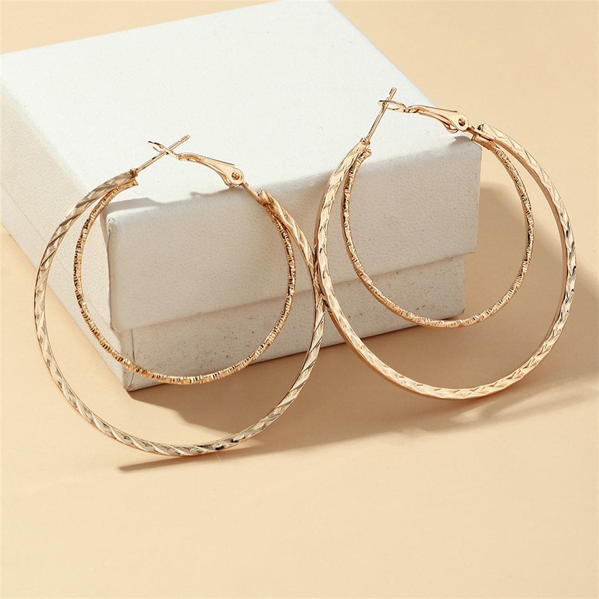 18K Gold-Plated Layered Hoop Earrings