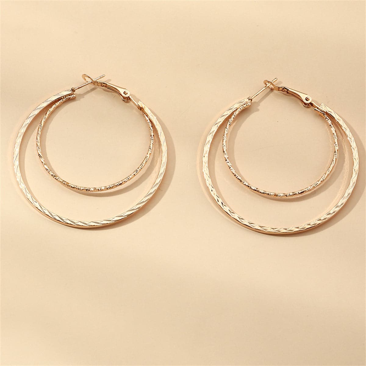 18K Gold-Plated Layered Hoop Earrings