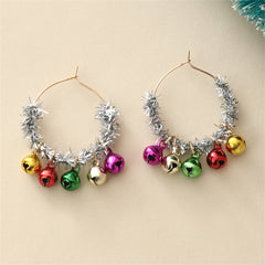 Gray Plastic & Enamel 18K Gold-Plated Tinsel Bells Huggie Earrings