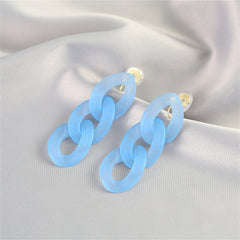 Blue Resin & 18K Gold-Plated Curb Chain Drop Earrings