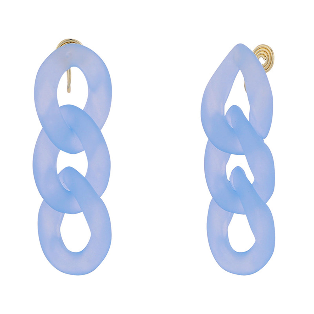 Blue Resin & 18K Gold-Plated Curb Chain Drop Earrings