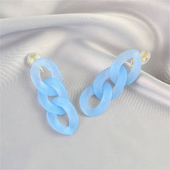 Blue Resin & 18K Gold-Plated Curb Chain Drop Earrings