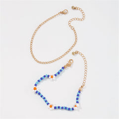 Blue Howlite Mum Station & 18K Gold-Plated Chain Bracelet