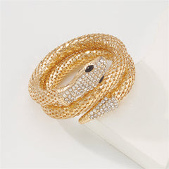 Cubic Zirconia & 18K Gold-Plated Snake Wrap Bracelet