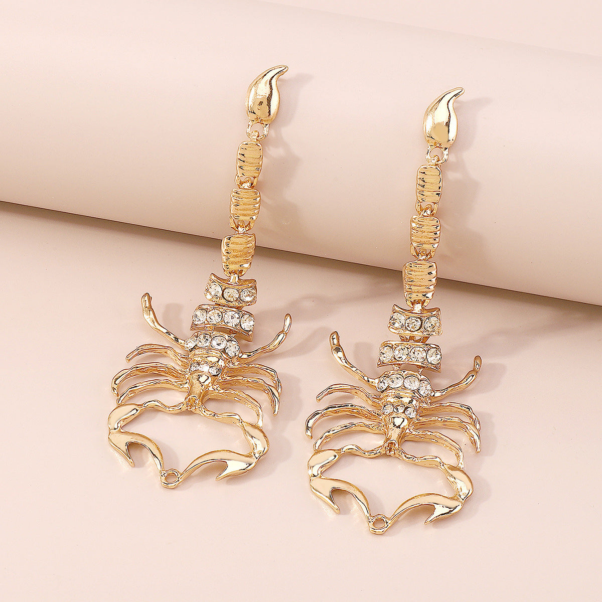 Cubic Zirconia & 18K Gold-Plated Scorpion Drop Earrings