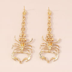 Cubic Zirconia & 18K Gold-Plated Scorpion Drop Earrings