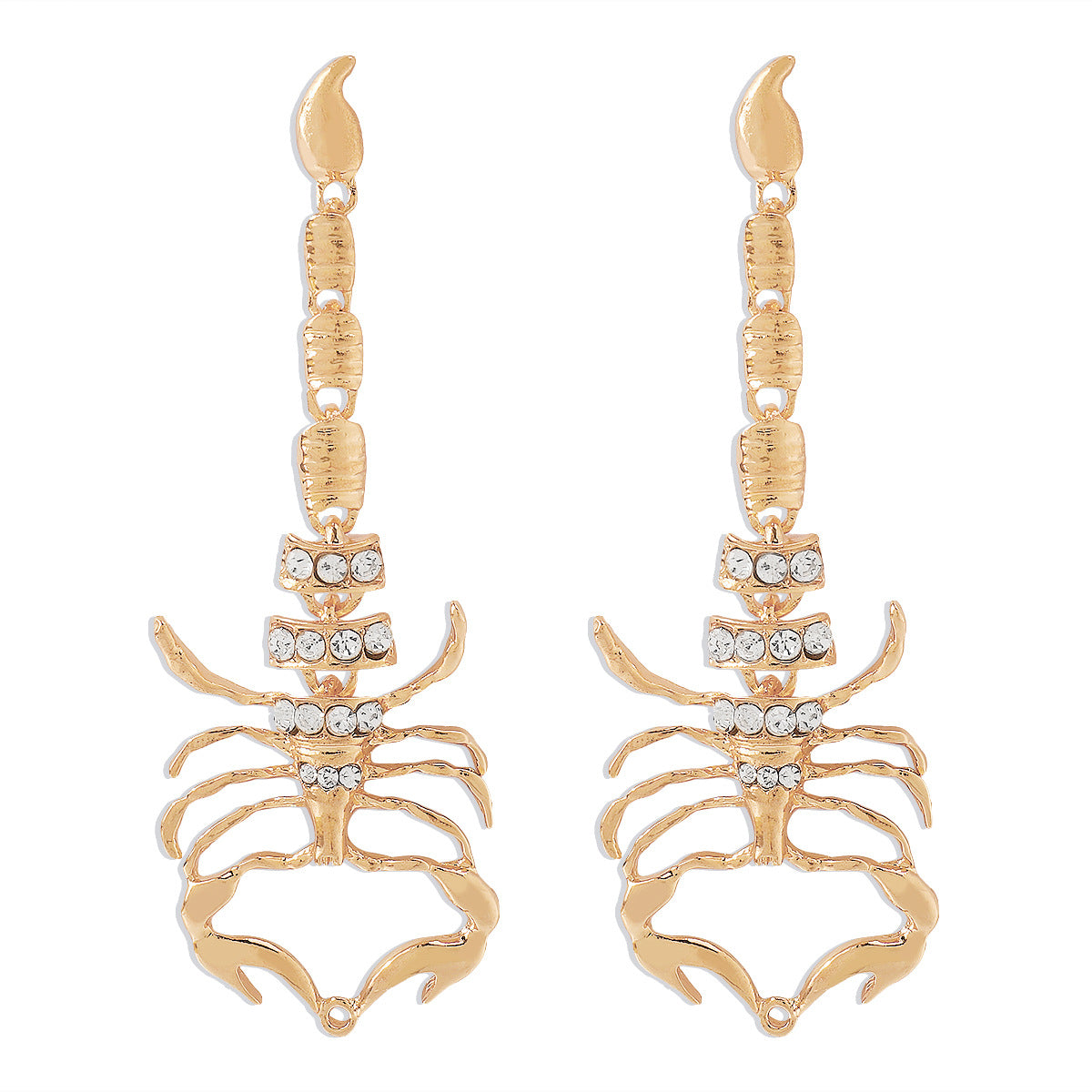 Cubic Zirconia & 18K Gold-Plated Scorpion Drop Earrings