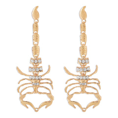 Cubic Zirconia & 18K Gold-Plated Scorpion Drop Earrings