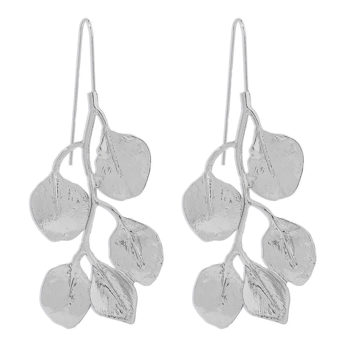 Silver-Plated Botanical Drop Earrings