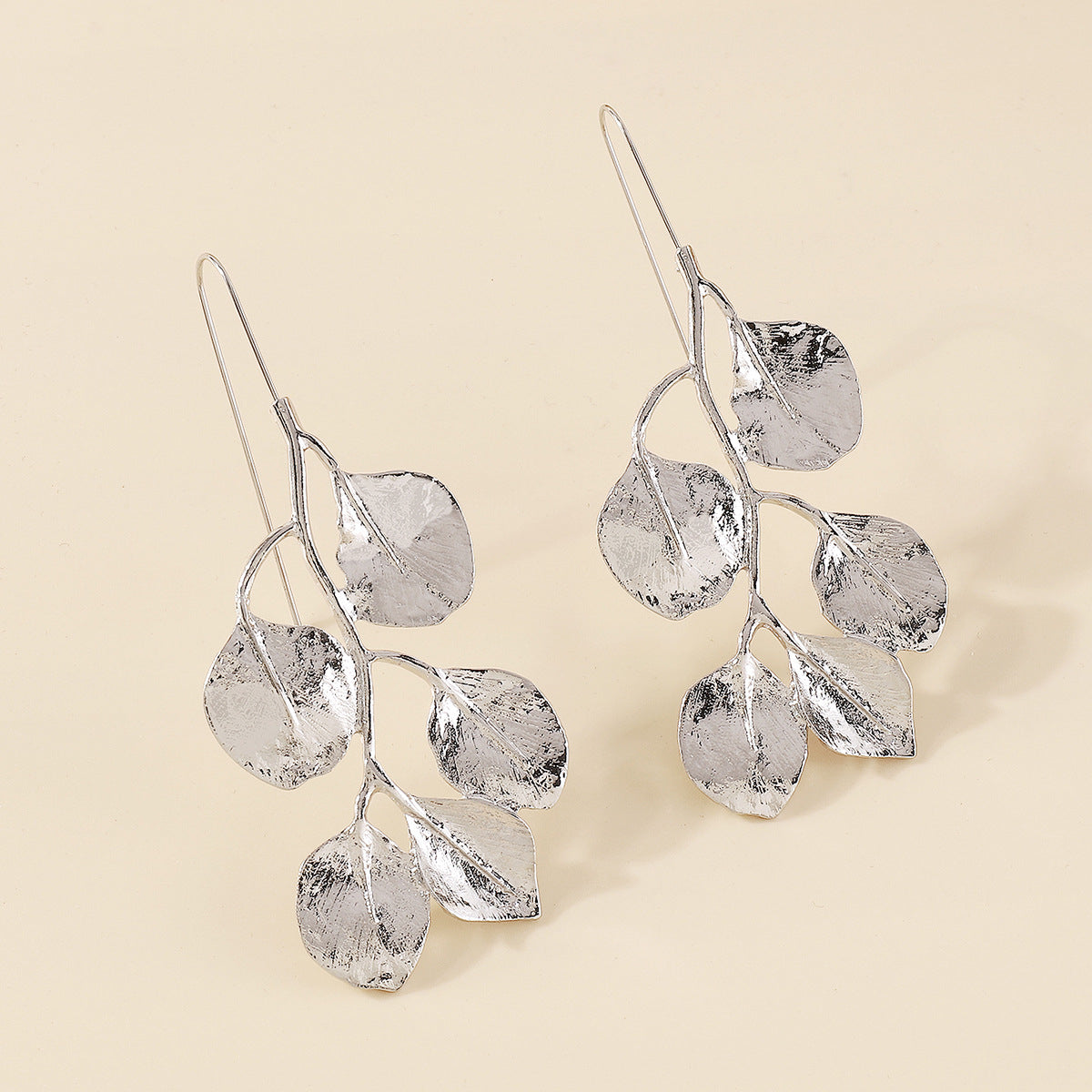 Silver-Plated Botanical Drop Earrings