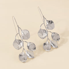 Silver-Plated Botanical Drop Earrings