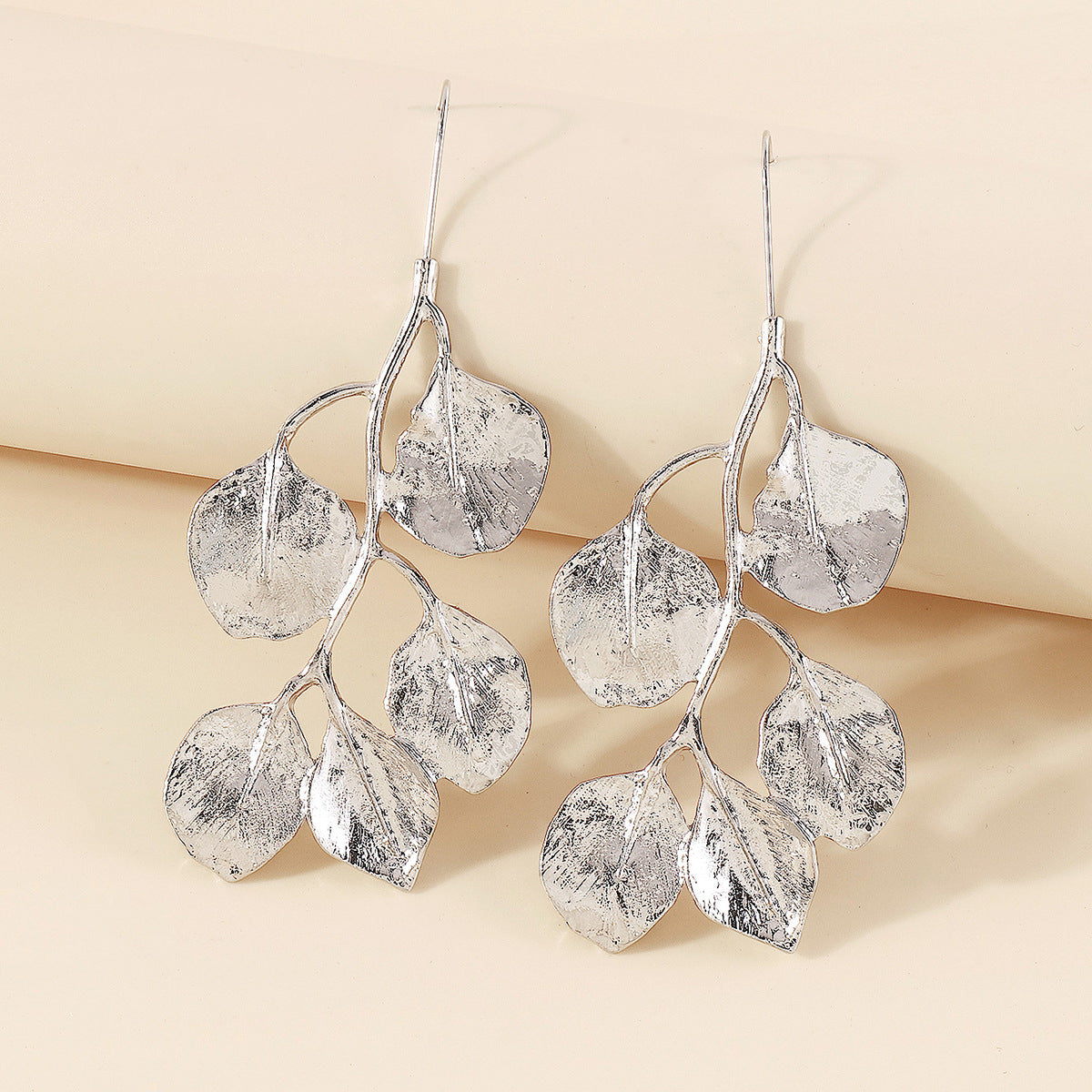 Silver-Plated Botanical Drop Earrings