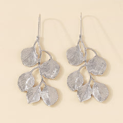 Silver-Plated Botanical Drop Earrings