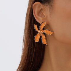 Yellow Enamel & 18K Gold-Plated Spot Flower Stud Earrings