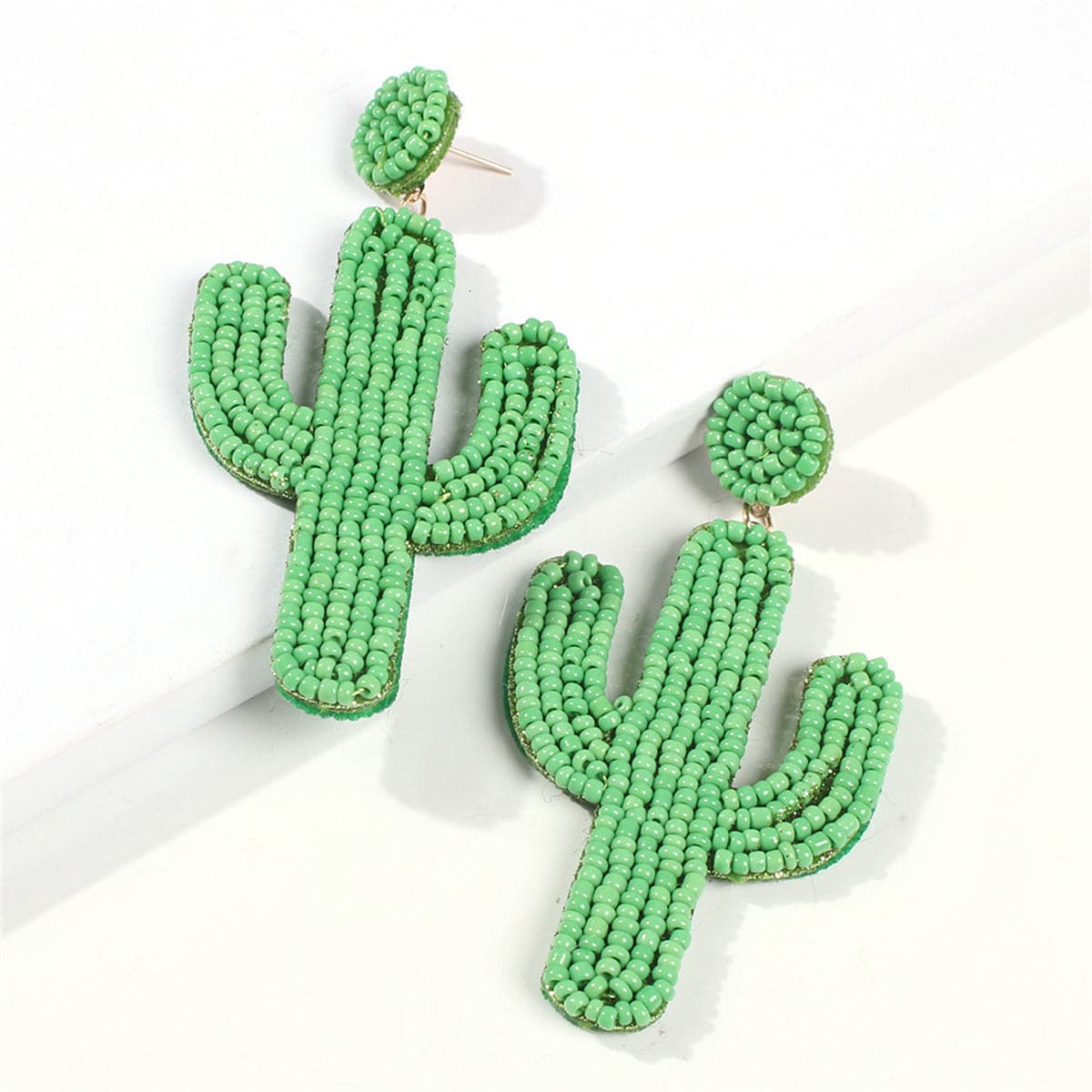 Green Howlite & 18K Gold-Plated Cactus Drop Earrings