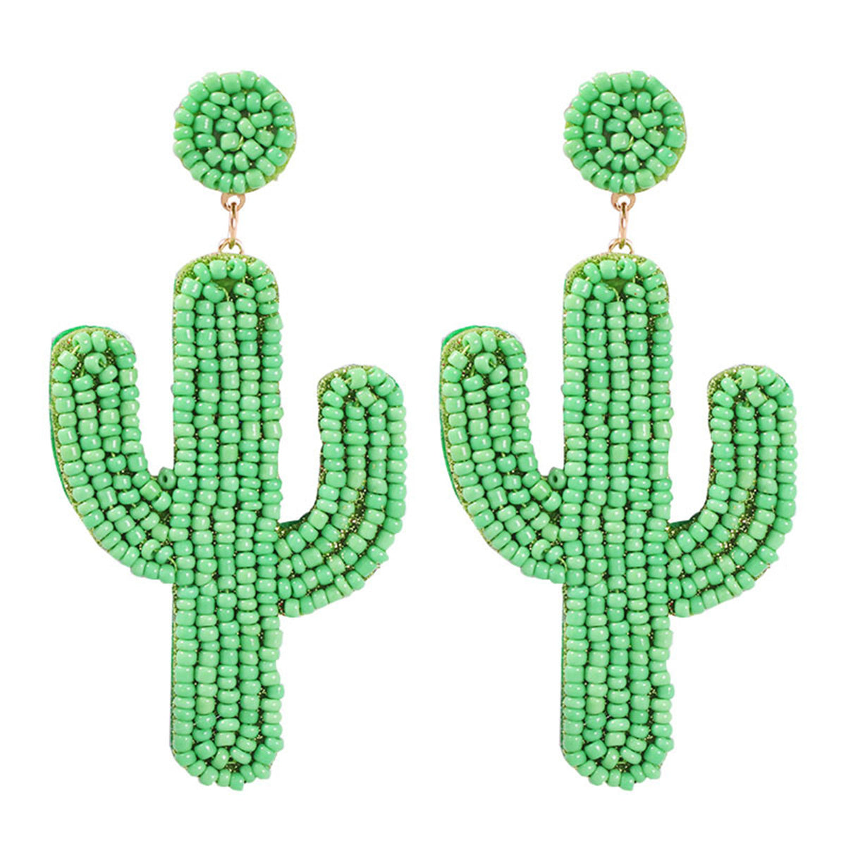 Green Howlite & 18K Gold-Plated Cactus Drop Earrings