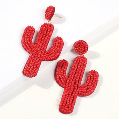 Red Howlite & 18K Gold-Plated Cactus Drop Earrings