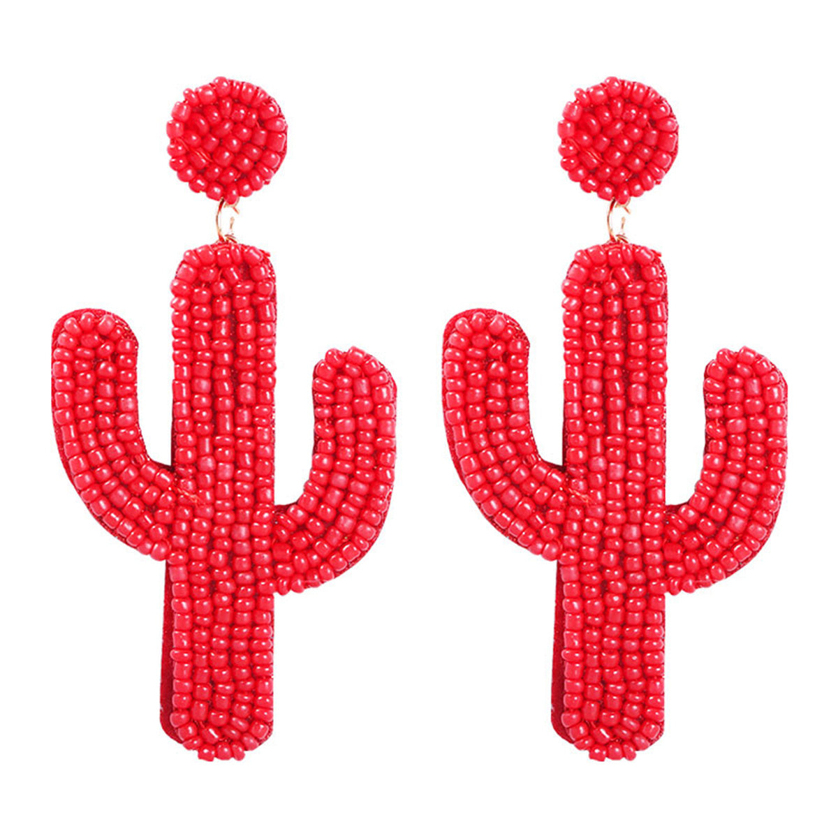 Red Howlite & 18K Gold-Plated Cactus Drop Earrings