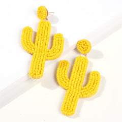 Yellow Howlite & 18K Gold-Plated Cactus Drop Earrings