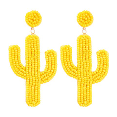 Yellow Howlite & 18K Gold-Plated Cactus Drop Earrings