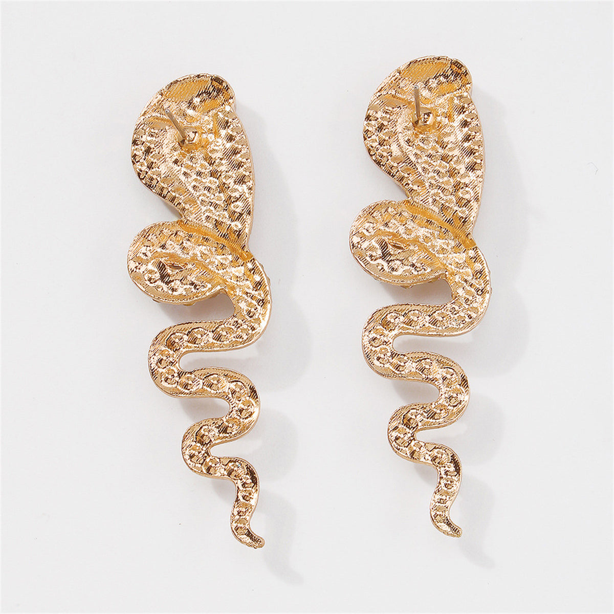 Cubic Zirconia & 18K Gold-Plated Snake Drop Earrings