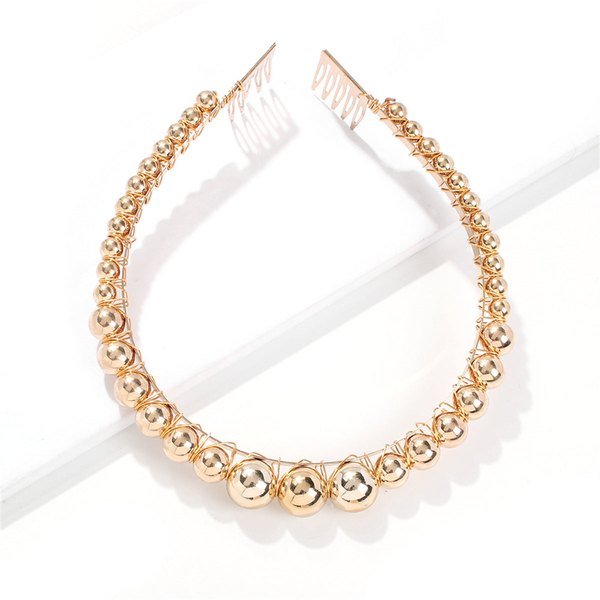 18K Gold-Plated Beaded Hard Headband