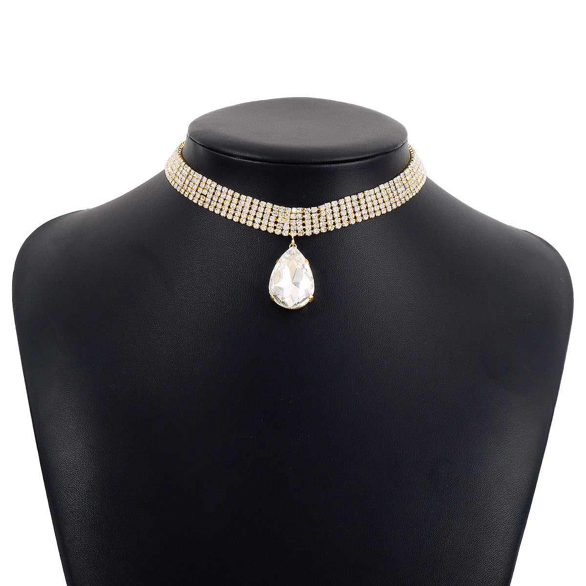 Crystal & Cubic Zirconia 18K Gold-Plated Drop Pendant Necklace