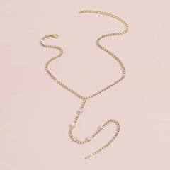 Cubic Zirconia & 18K Gold-Plated Lariat Necklace