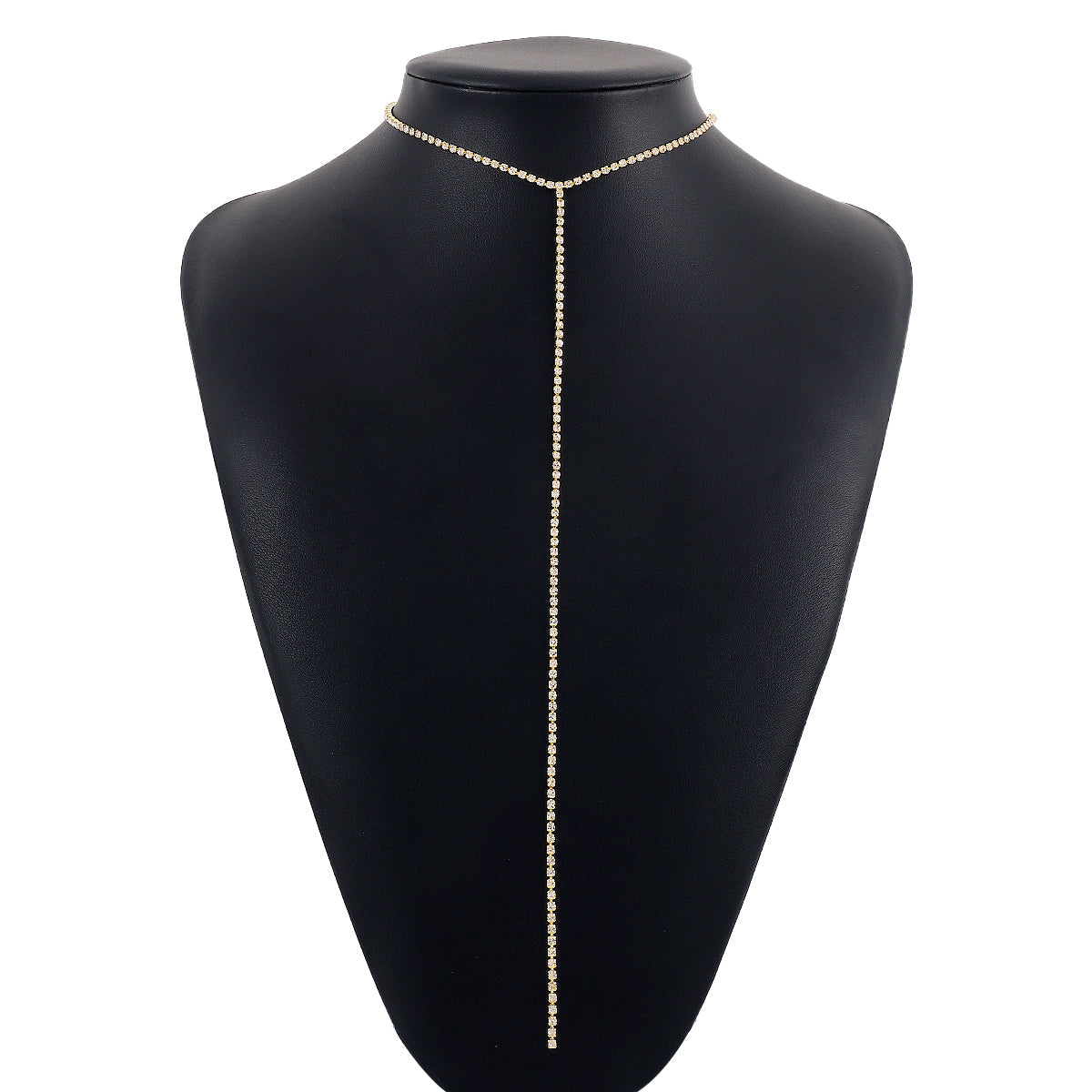 Cubic Zirconia & 18K Gold-Plated Lariat Necklace