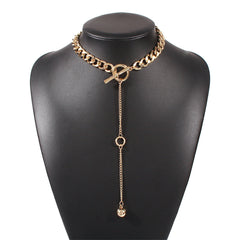 18K Gold-Plated Bead Drop Necklace