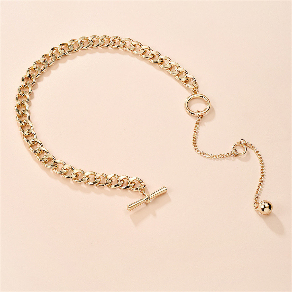 18K Gold-Plated Bead Drop Necklace