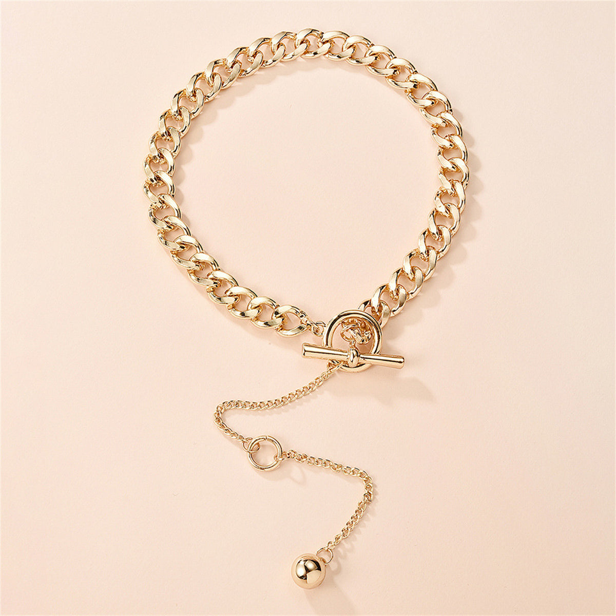 18K Gold-Plated Bead Drop Necklace