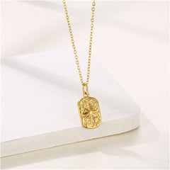 18K Gold-Plated Star Card Pendant Necklace